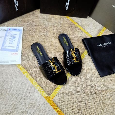 ysl fuzzy slippers|yves saint laurent shoes outlet.